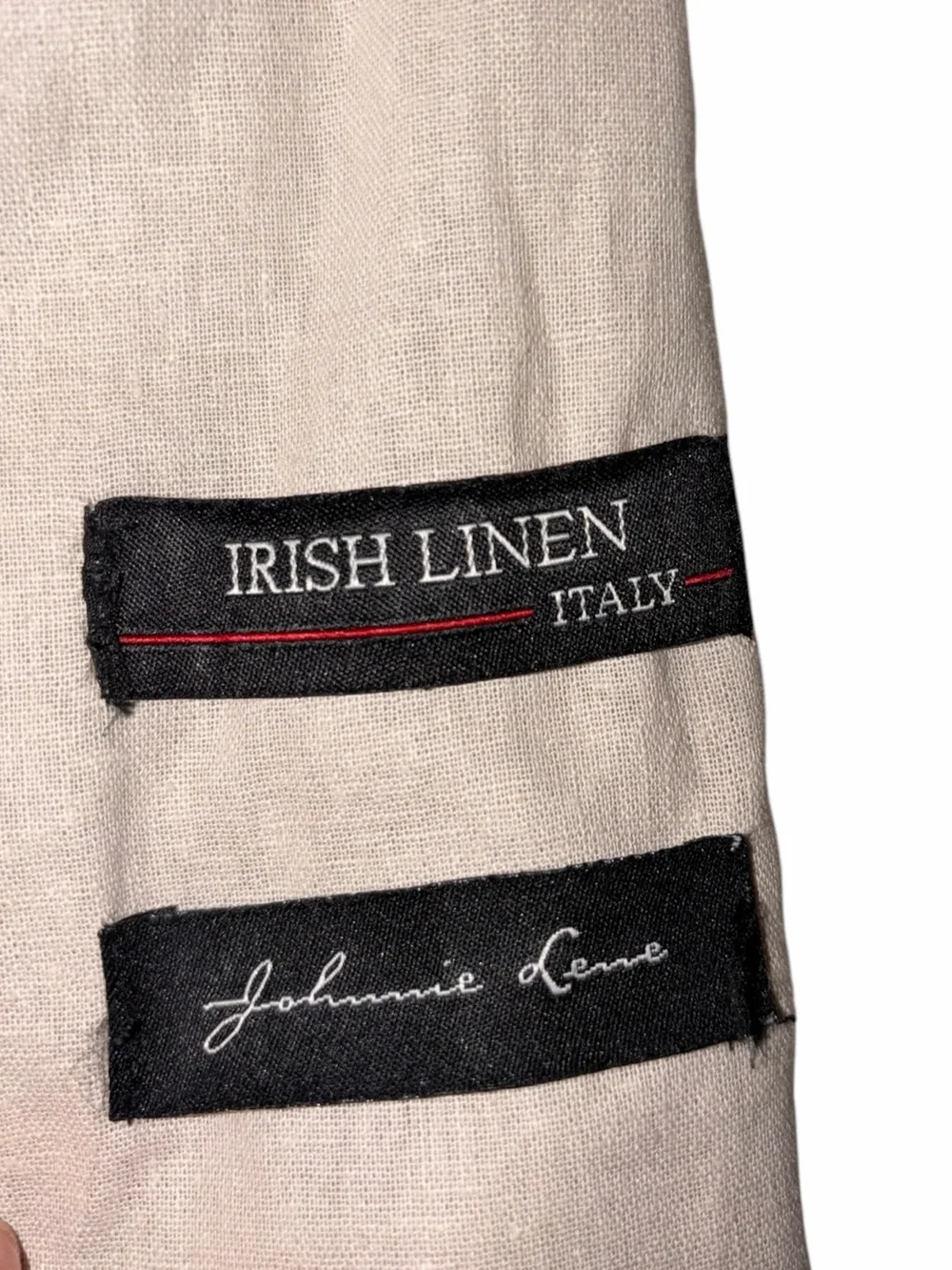 New Johnnie Lene Tan Beige Irish Linen Italy Blazer Vest White Shirt 4T Wedding